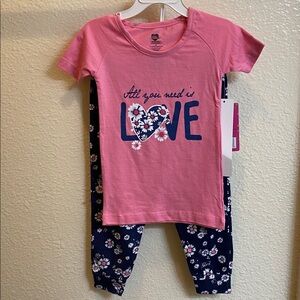 Pink and Navy Love Pajama Set